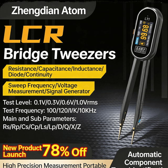 Zhengdian Atom LT1 Smart Digital LCR Meter Tweezer Tester